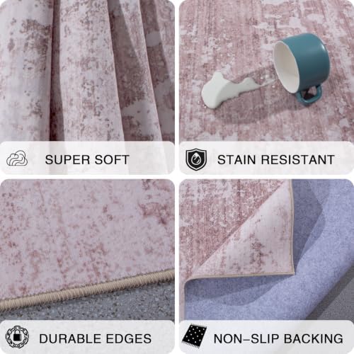 8x10 Area Rugs Living Room Rug Abstract Washable Rug Non-Slip Soft Low Pile - Image 6