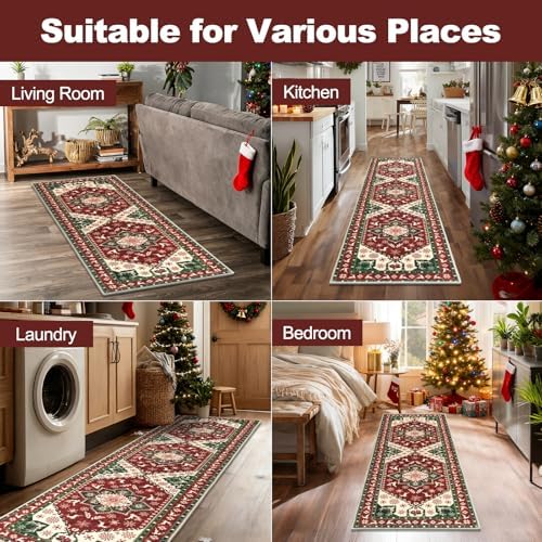 Yamaziot Christmas Washable Runner Rug, 2x6 Non-Slip Hallway Runner - Image 7