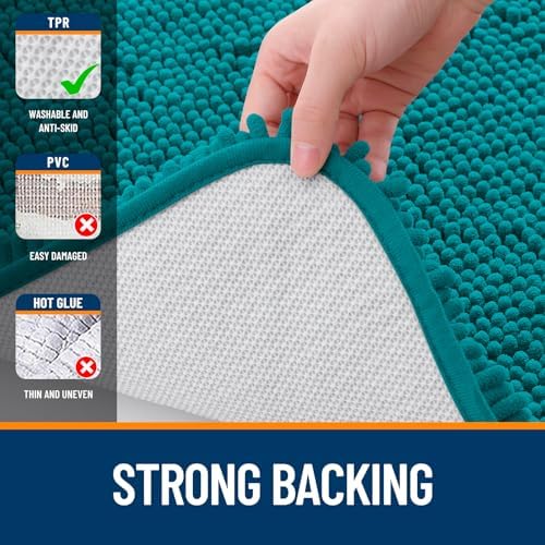 OLANLY Bathroom Rugs 32x20, Extra Soft Absorbent Chenille Bath Rugs - Image 6