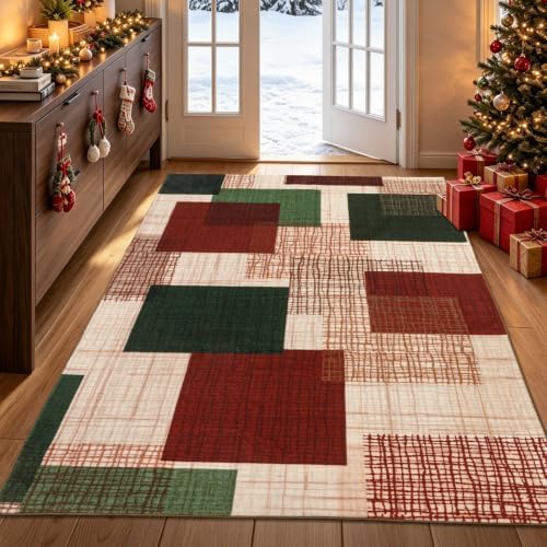 Washable 4x6 Bedroom Area Rug Modern Geometric Patchwork by Ailyei