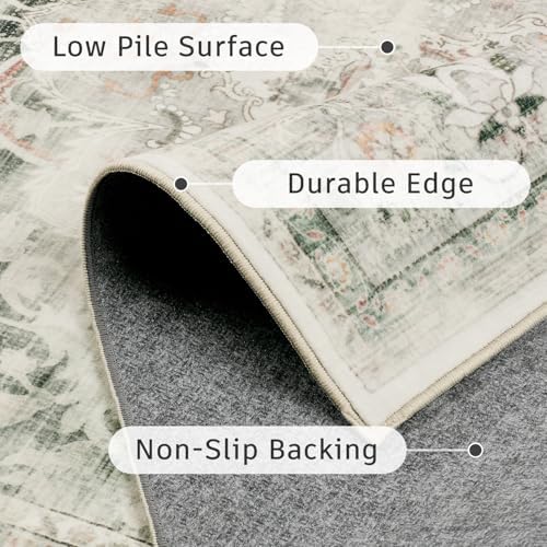 DCX Washable 5x7 Area Rug Distressed Vintage Rug - Image 5