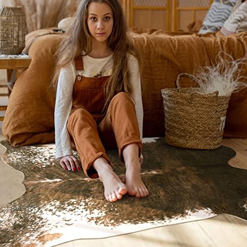 BENRON Small Faux Cowhide Rug, Cow Print Rug - Image 3