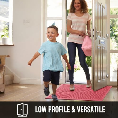 HIYARD Sturdy Front Door Mat, Absorbent Muddy Dirt Resist Welcome Door Mats - Image 5