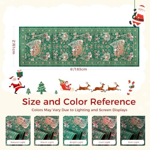 Christmas Kitchen Rugs 2x6 Runner Rug Washable Rugs - Image 2