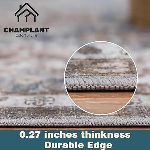 CHAMPLANT Washable Area Rug 3'x5' Vintage Traditional Floor Cover Foldable Thin - Image 3