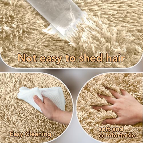 Topmaxcs 10x12 Beige Shag Area Rug - Image 7