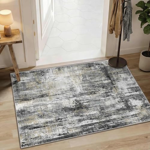 2x3 Entryway Rug Small Modern Abstract Door Mat by LatteFog