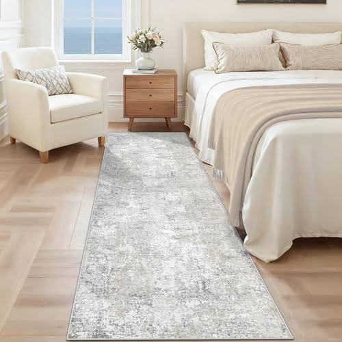 XLUEZ 2x7 Runner Rug for Hallway, Washable Modern Abstract Runner Rugs Neutral - Image 2