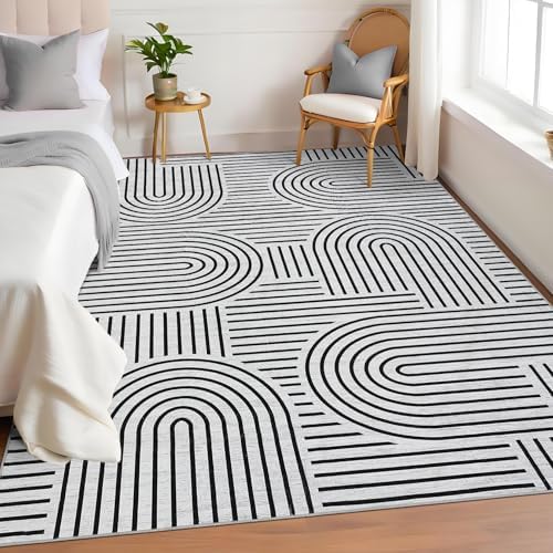 ROYHOME Modern Washable Rug Rainbow 5x7 Area Rugs - Image 3