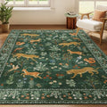 9x12 Green Animal Washable Area Rug by Unknown