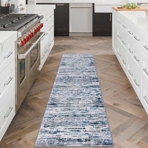 Lansny Abstract Washable 2x6 Runner Rug Non Slip Runners - Image 2