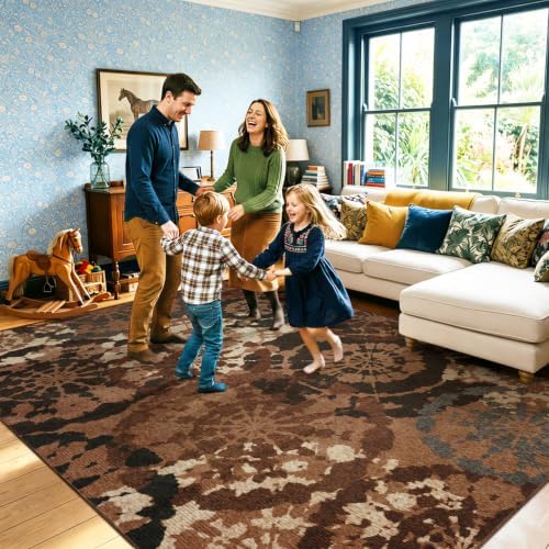 Boho 5x7 Area Rug Washable Non-Slip Modern Abstract Rug - Image 7