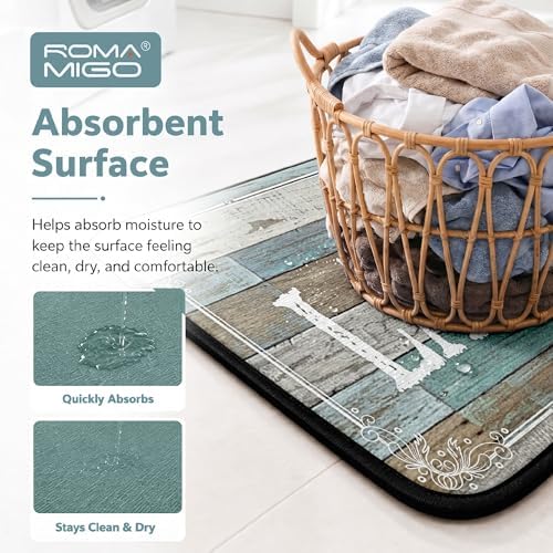 ROMAMIGO Laundry Room Rug Runner Non Slip Laundry Mats Mudroom Runner Bathroom - Image 4