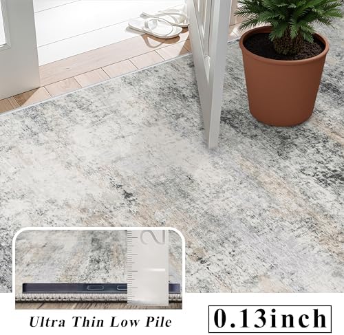 2x6 Runner Rug Washable: Non-Slip Abstract Carpet - Image 6