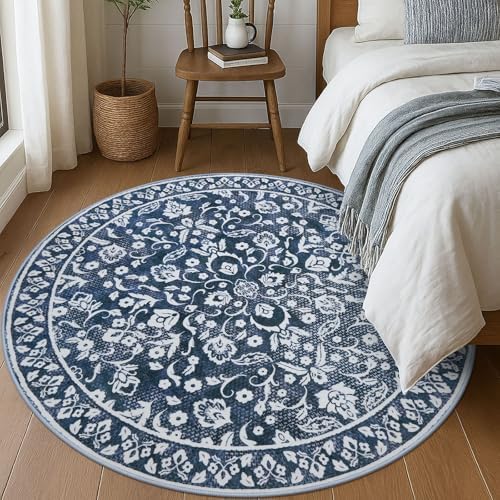 Vintage Washable Large Round Rug 6ft Circle Rug - Image 3