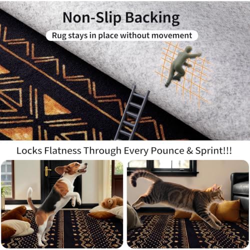 SERISSA 4ft Washable Non-Slip Boho Round Area Rug - Image 6