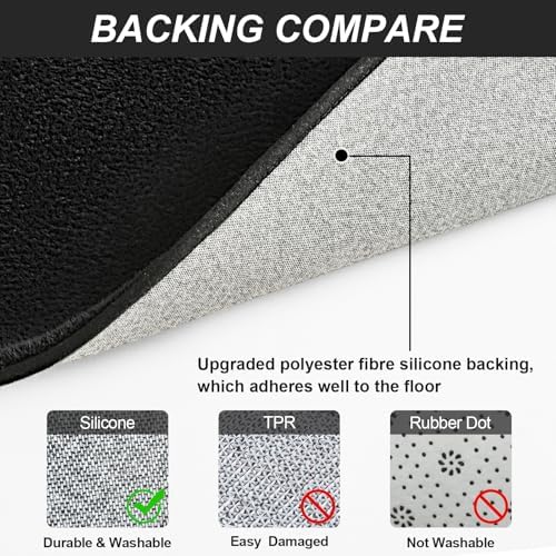 Vasofe Black Runner Rug, 2x8 Long Non Slip Hallway Rug, Bedroom Runner Rugs - Image 6