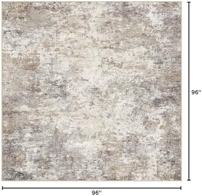 UERMEI Square Area Rugs : Washable 8x8 Neutral Modern Abstract Carpet - Image 2