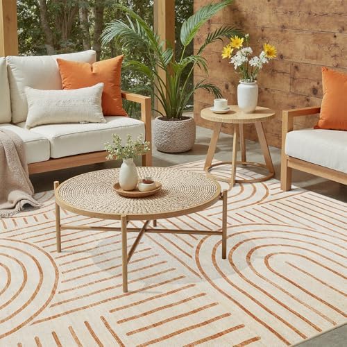 DCX Abstract Washable 5x7 Rug, Non Slip Low Pile Rug - Image 2