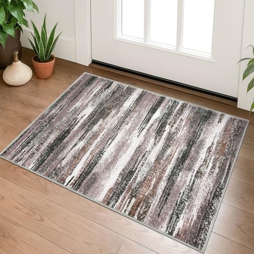 Lansny Abstract 2x3 Area Rug Small Washable Entryway Rug Non Slip Door Mat by lansny