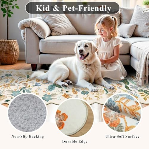 3x6 Runner Rug Machine Washable: Floral Carpet Runner - Image 4