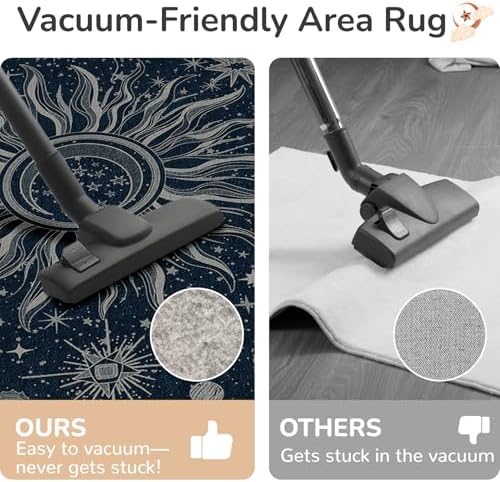 Vacuum-Friendly, Round 8ft Washable Area Rug - Image 3