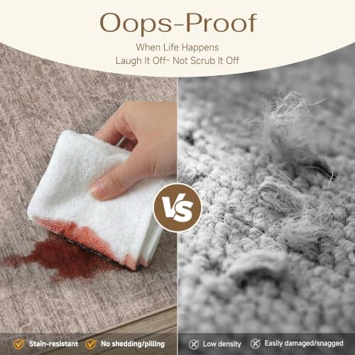 HUGEAR Brown Area Rug 3x5 Washable Neutral Rug - Image 6
