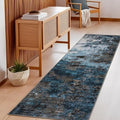GarveeHome Washable Hallway Runner 2.5x10 Modern Kitchen Rug Blue Green by GarveeHome