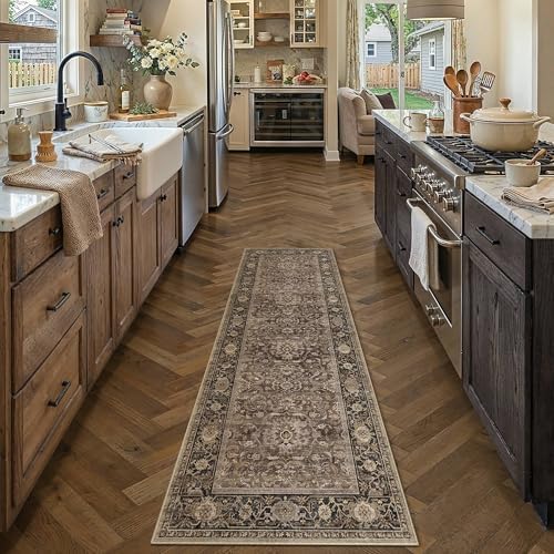 HUGEAR Brown Washable 2x5 Runner Rugs - Image 2