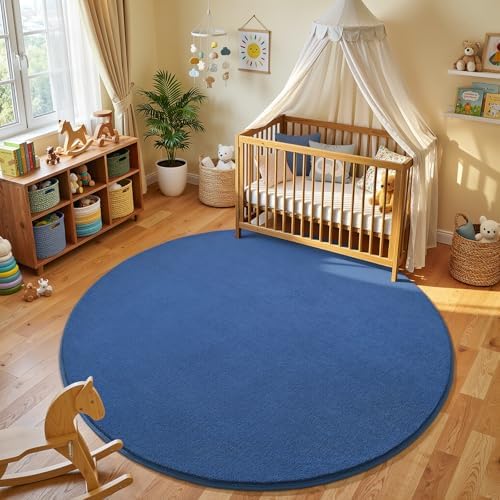 Amearea Blue Round Area Rug 5ft Washable Circle Rug - Image 2