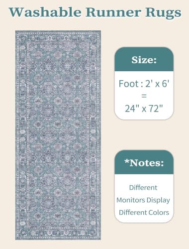 SERISSA 2x6 Washable Non Slip Floral Boho Runner Rug - Image 6