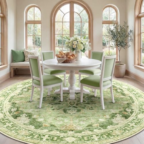 RELEANY Washable Area Rug, Round 8ft - Image 2