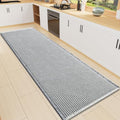 Smiry Waffle Bath Mat 60X16, Soft Absorbent Bathroom Rug, Lightgrey & Cream by Smiry
