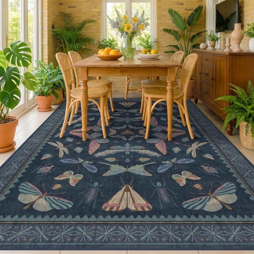 Washable 7x9 Large Area Rug for Living Room, Vintage Farmhouse Carpet for - Image 3