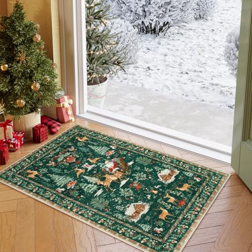 Lahome Indoor Christmas Rug 2x3 Small Kitchen Bathroom Rugs by Lahome