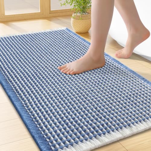 Smiry Waffle Bath Mat 24X16, Soft Absorbent Bathroom Rugs by Smiry