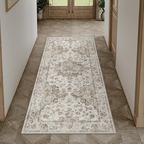2x5 Brown Neutral Runner Rug by WondRg
