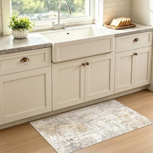 LOONGRUG Runner Rug 2x4 Washable Non-Slip Neutral Modern Abstract Rug - Image 2