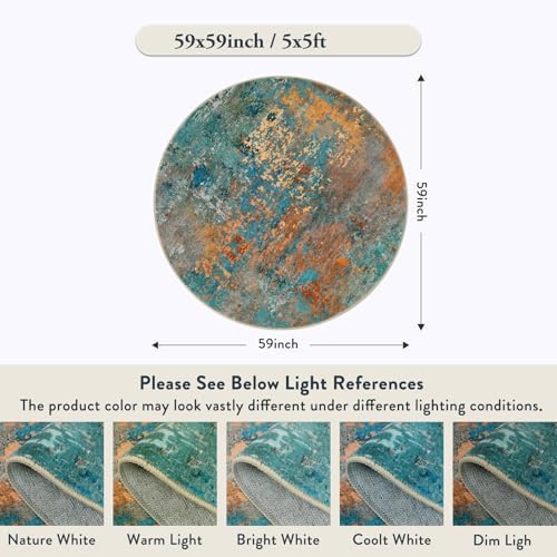 Lahome Modern Abstract Round Rug 5Ft - Image 2