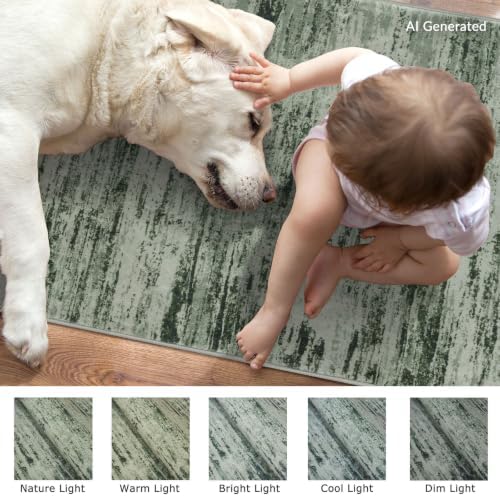 Lansny Modern Abstract Washable 2x5 Runner Rug Non Slip Kitchen Rugs - Image 5