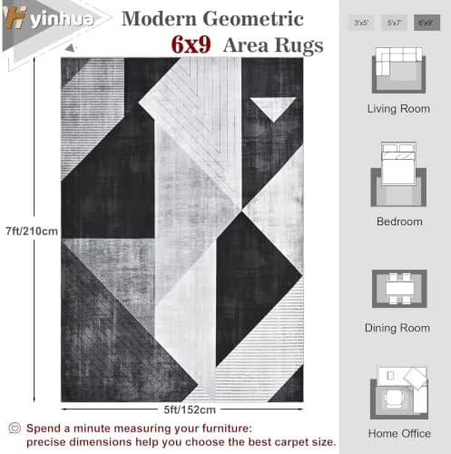 Yinhua Geometric 6x9 Area Rugs Modern Rugs - Image 2