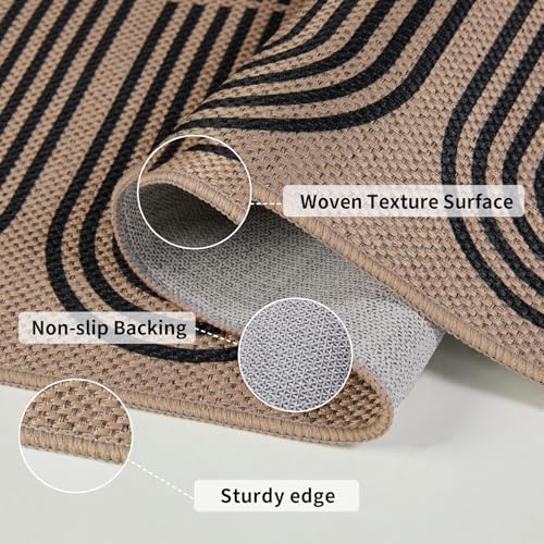 Tangsoo Easy Jute 5x7 Washable Living Room Rug, Non-Slip Indoor Outdoor Rugs - Image 3
