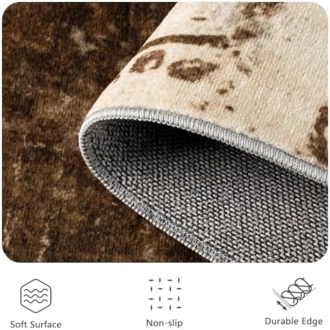 5x7 Area Rugs - Modern Abstract Washable Rug, Ultra Soft Non Slip Low Pile - Image 5