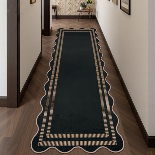 Scalloped 2.6x8 Kitchen Runner Rug, Washable Rugs - Image 7
