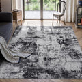 Rugflix 5x7 Area Rugs for Living Room, Washable Black Grey Dark Large Rug by RugflixAreaRugs
