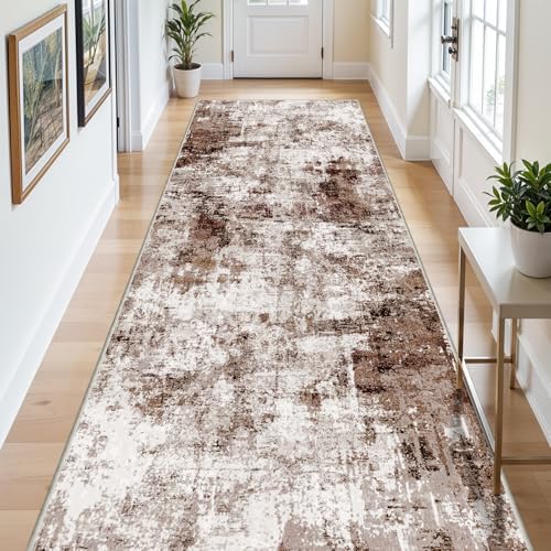 3x12 Washable Runner Rugs for Hallway: Long Abstract Runners for Entryway by WIEVEDENS