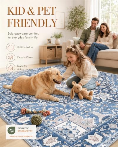 OLANLY 5x8 Washable Area Rug, Soft Non Slip Carpet - Image 5