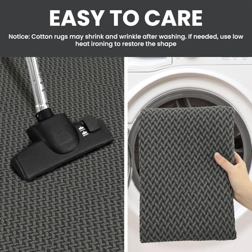 IOHOUZE Washable Area Rug 3x5 Non Slip Rubber Backed Woven Rugs - Image 4