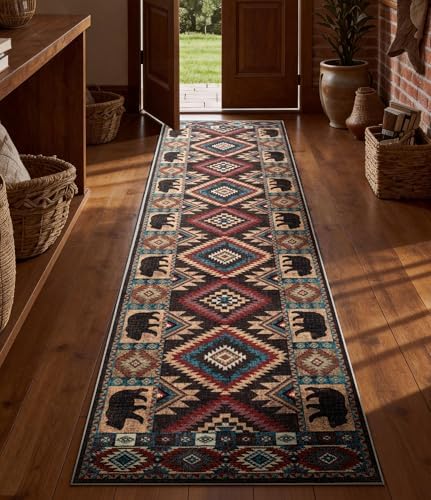 YIHOUSE Washable Western Cabin Runner Rug 2x8 Hallway - Image 4