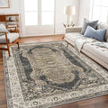 CHAMPLANT Washable Area Rug 3'x5' Vintage Traditional Floor Cover Foldable Thin by CHAMPLANT